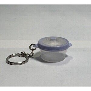 Vintage TUPPERWARE Keychain Purple Pop Top Bowl Container w/ Frosted Lid